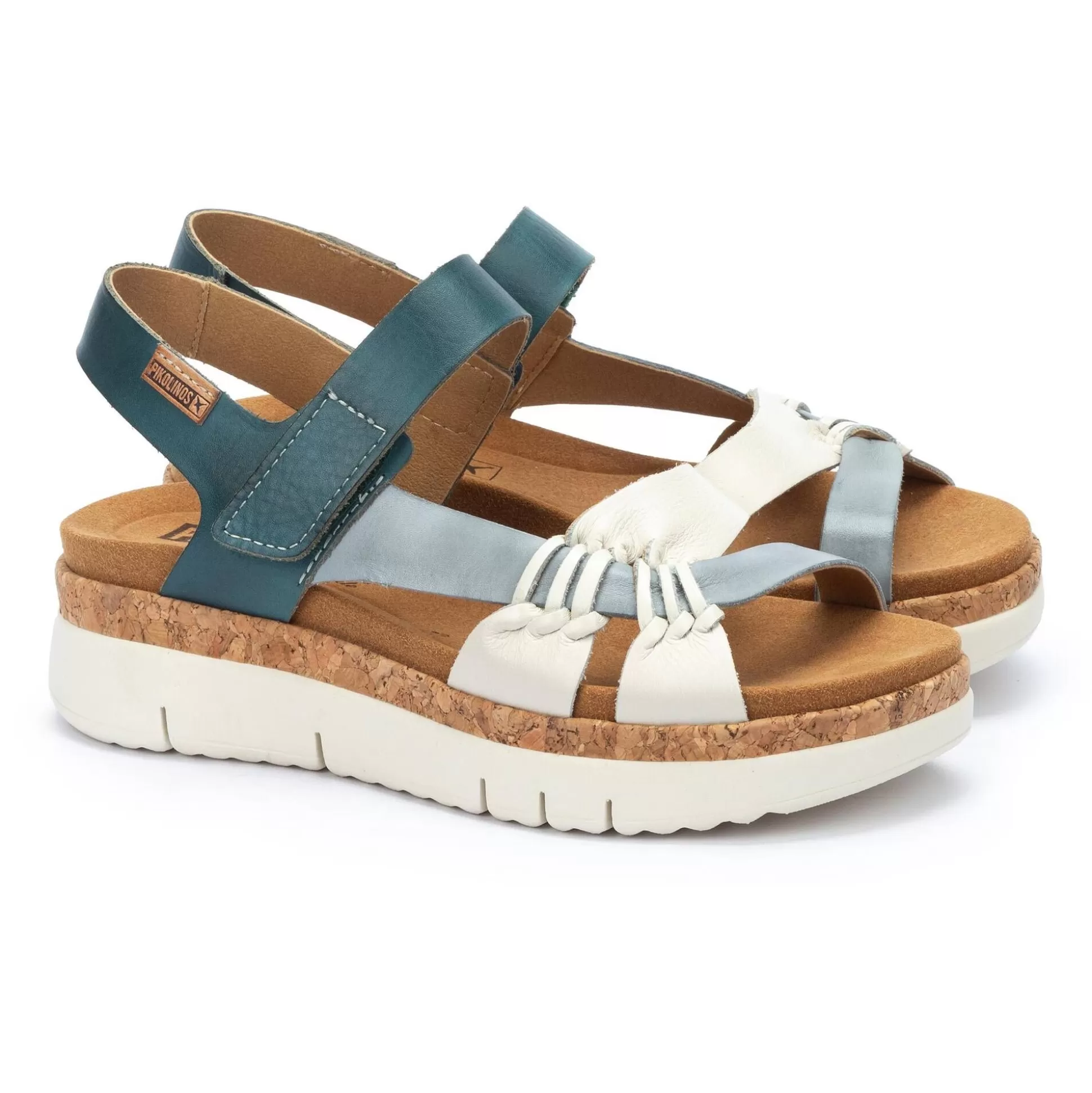 Pikolinos Keilabsatz & Plateau^Palma | Damen-Sportsandalen Aus Mehrfarbigem Leder