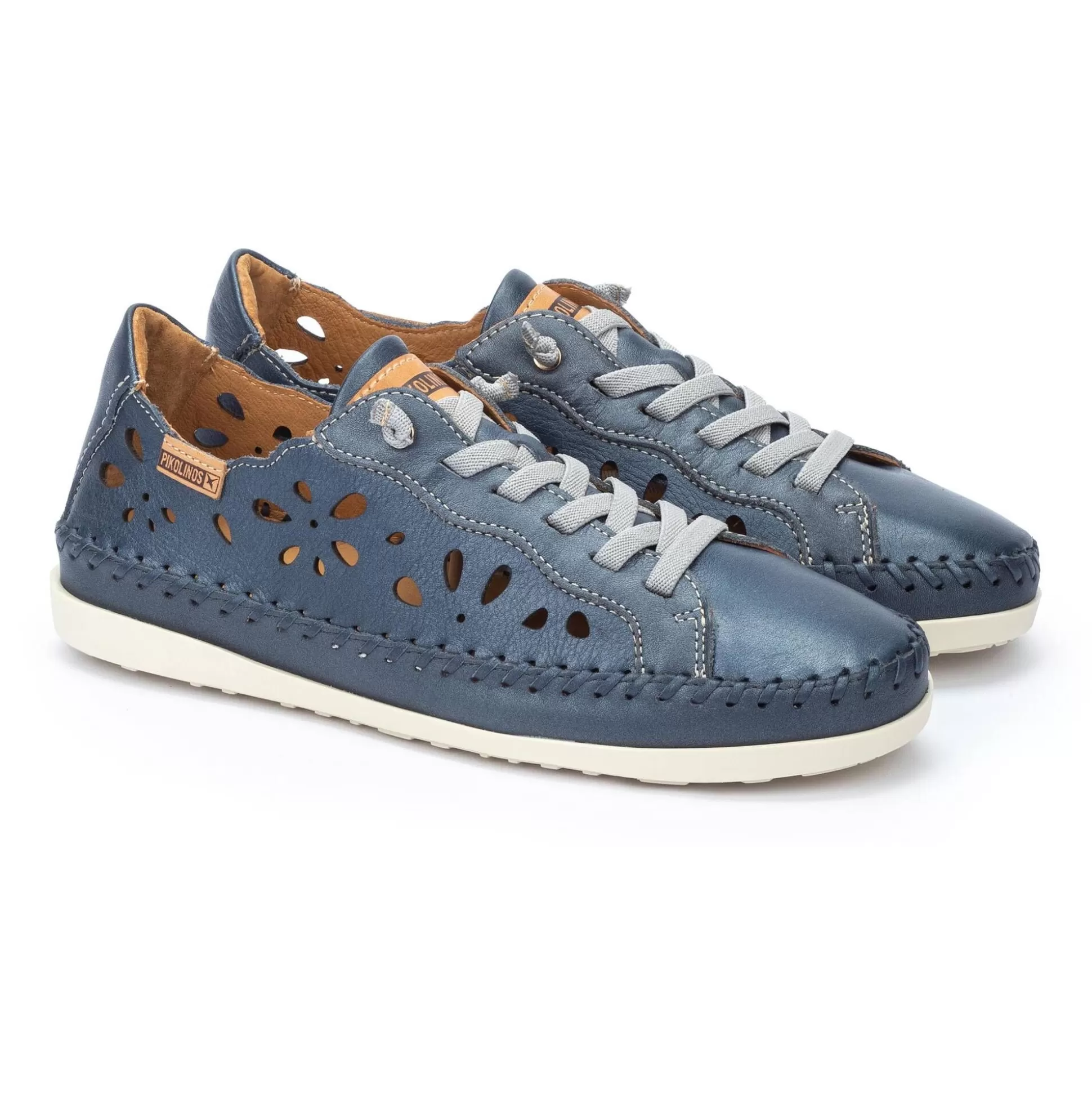 Pikolinos Flache Schuhe^Soller | Damen-Sneaker Aus Leder Mit Lochmuster