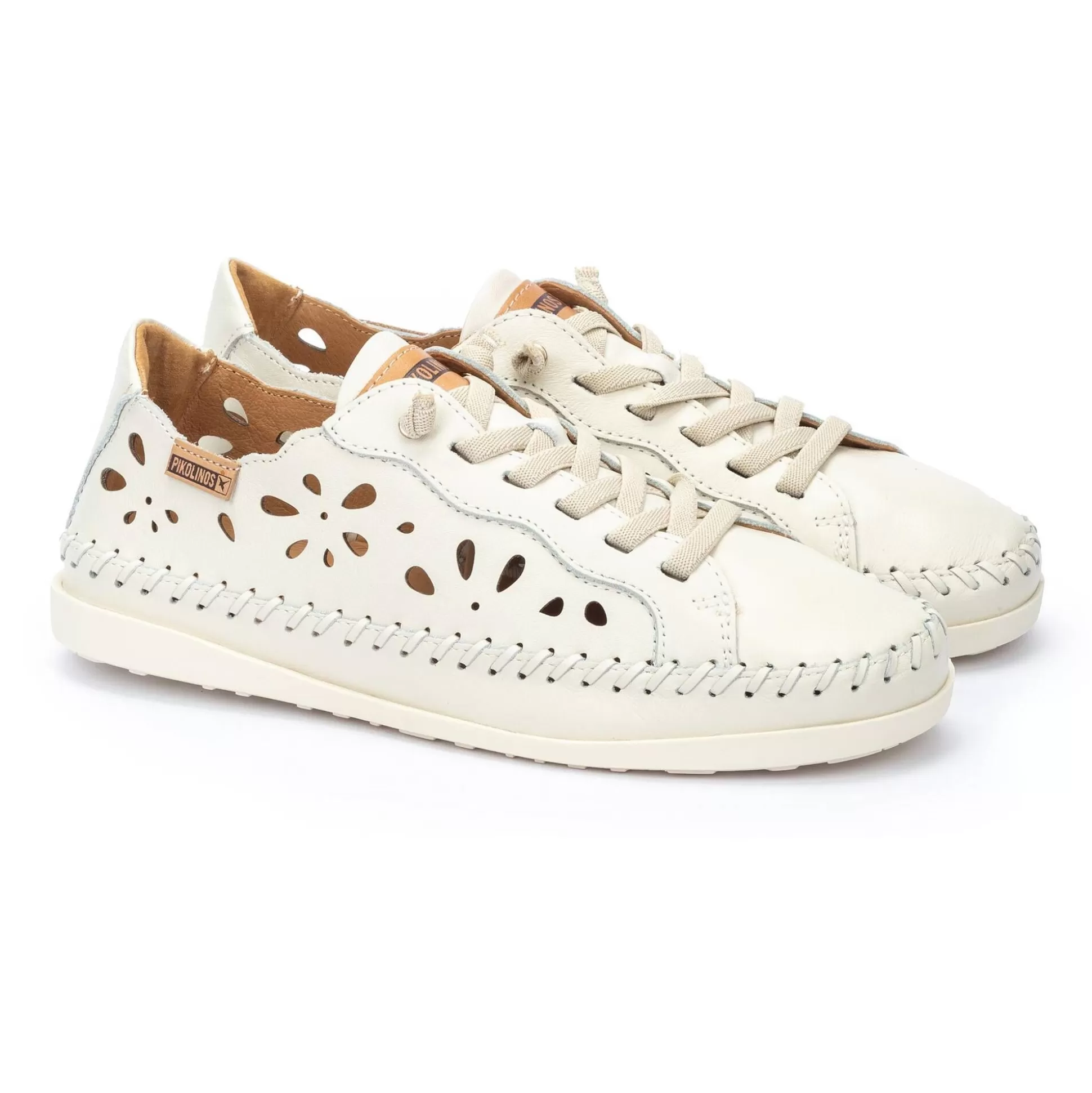 Pikolinos Flache Schuhe^Soller | Damen-Sneaker Aus Leder Mit Lochmuster