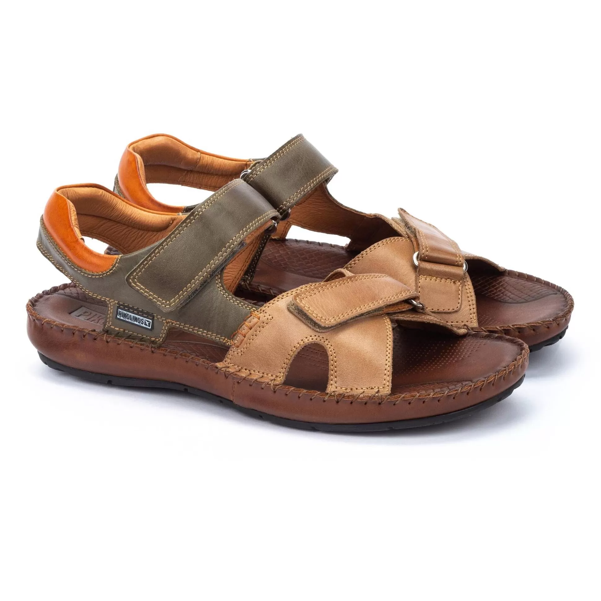 Pikolinos Sandalen^Tarifa | Herren-Ledersandalen Mit Farblich Abgestimmten Riemen