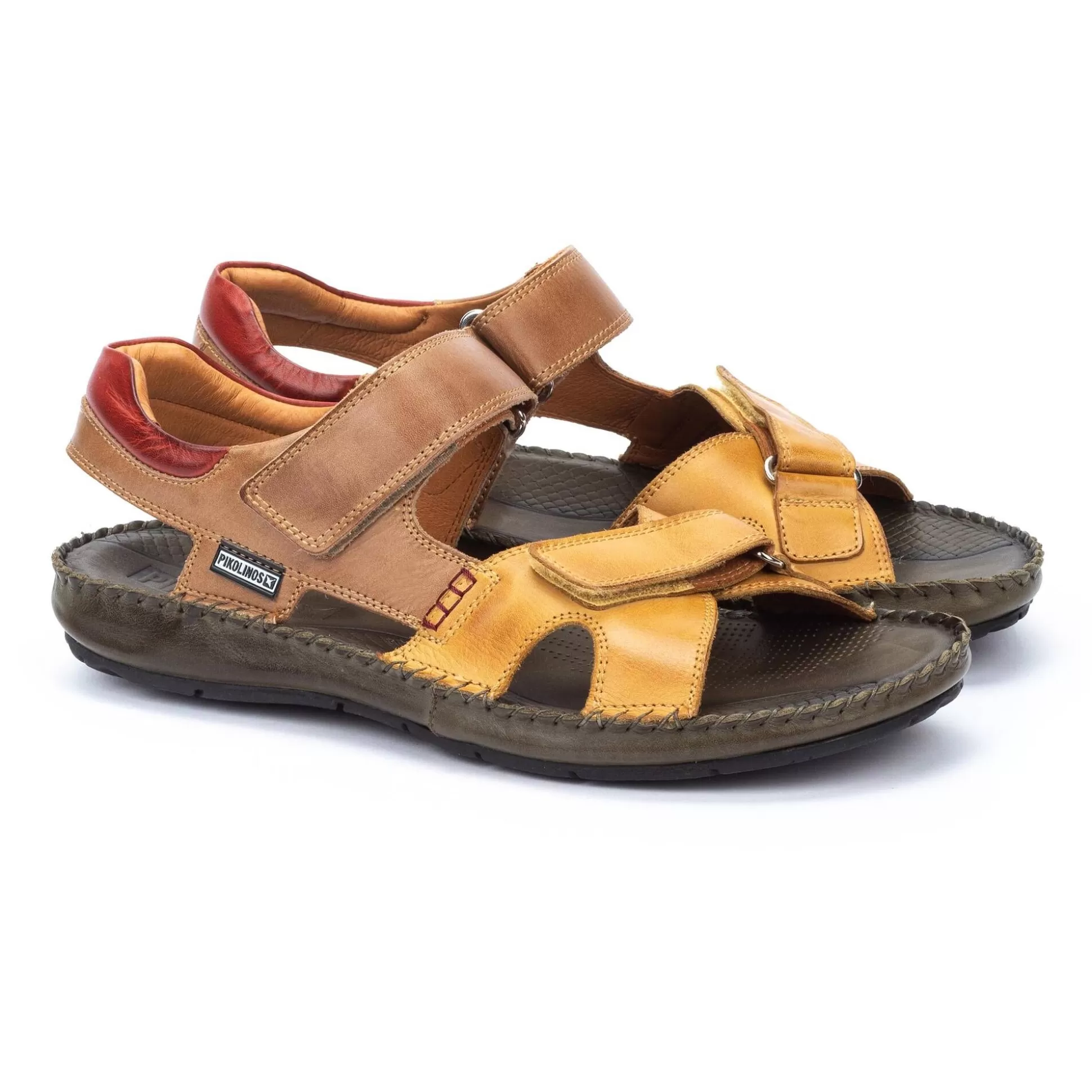 Pikolinos Sandalen^Tarifa | Herren-Ledersandalen Mit Farblich Abgestimmten Riemen